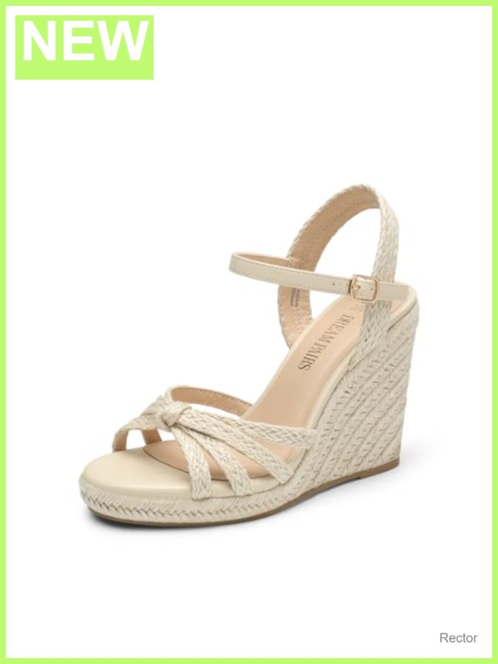 Women's Espadrille Wedge Sandals Raffia Strappy Ankle Strap Open Toe